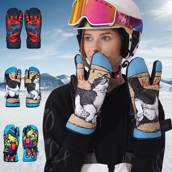

Adult ski gloves waterproof padded hiking riding men and women cold and warm touch screen