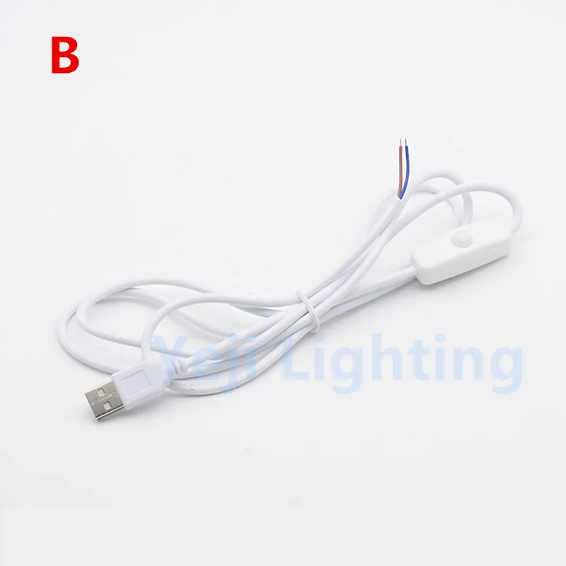 B T5 штепсельный кабель с кнопочным переключателем USB штепсельный провод с нажимным шнур питания с переключателем удлинители для настольной лампы, Настольный светильник, фитинги - Цвет: B