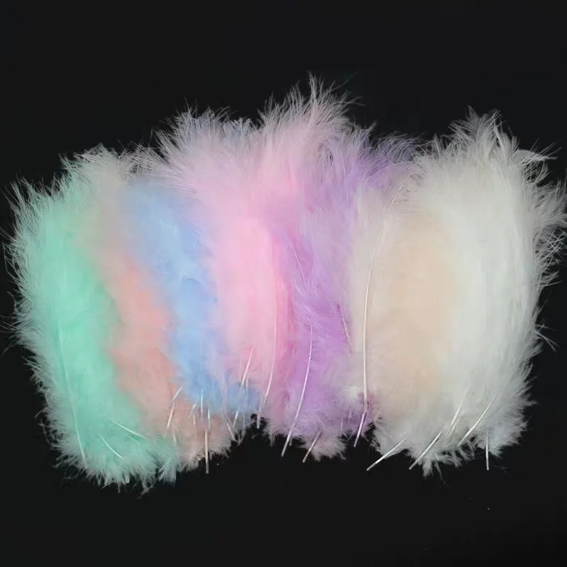100 шт, цветные прозрачные аксессуары для воздушного шара из натуральных перьев макрона, Детские праздничные вечерние перышки