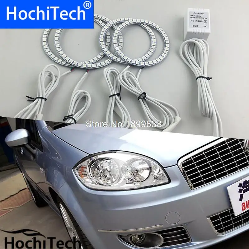 Для Fiat Linea 2007 208 2009 2010 2011 2012 2013 2014 2015 RGB светодиодный кольцо для Фар halo angel demon eyes с