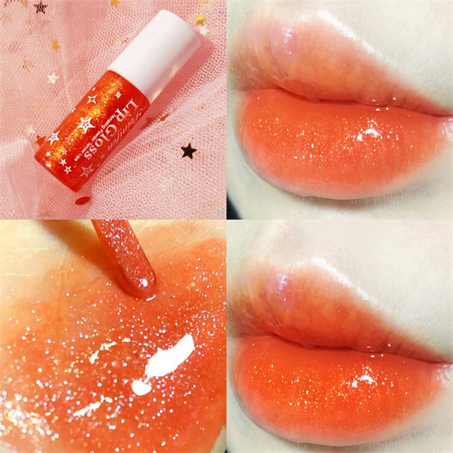 Colors Shiny Jelly Lip Gloss Shimmer Liquid Lipstick Moisturizing Lip Tint Waterproof Lasting Nourishing Lip Makeup Cosmetics