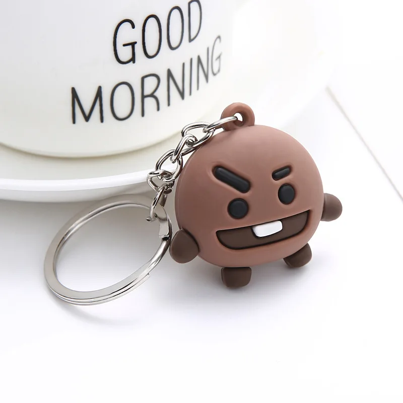 Bangtan мальчики "SHOOKY" "TATA" "RJ" и т. Д. Персонализированные милый мультфильм брелок сумки цепь для женщин мужчин ювелирные изделия Bangtan аксессуары