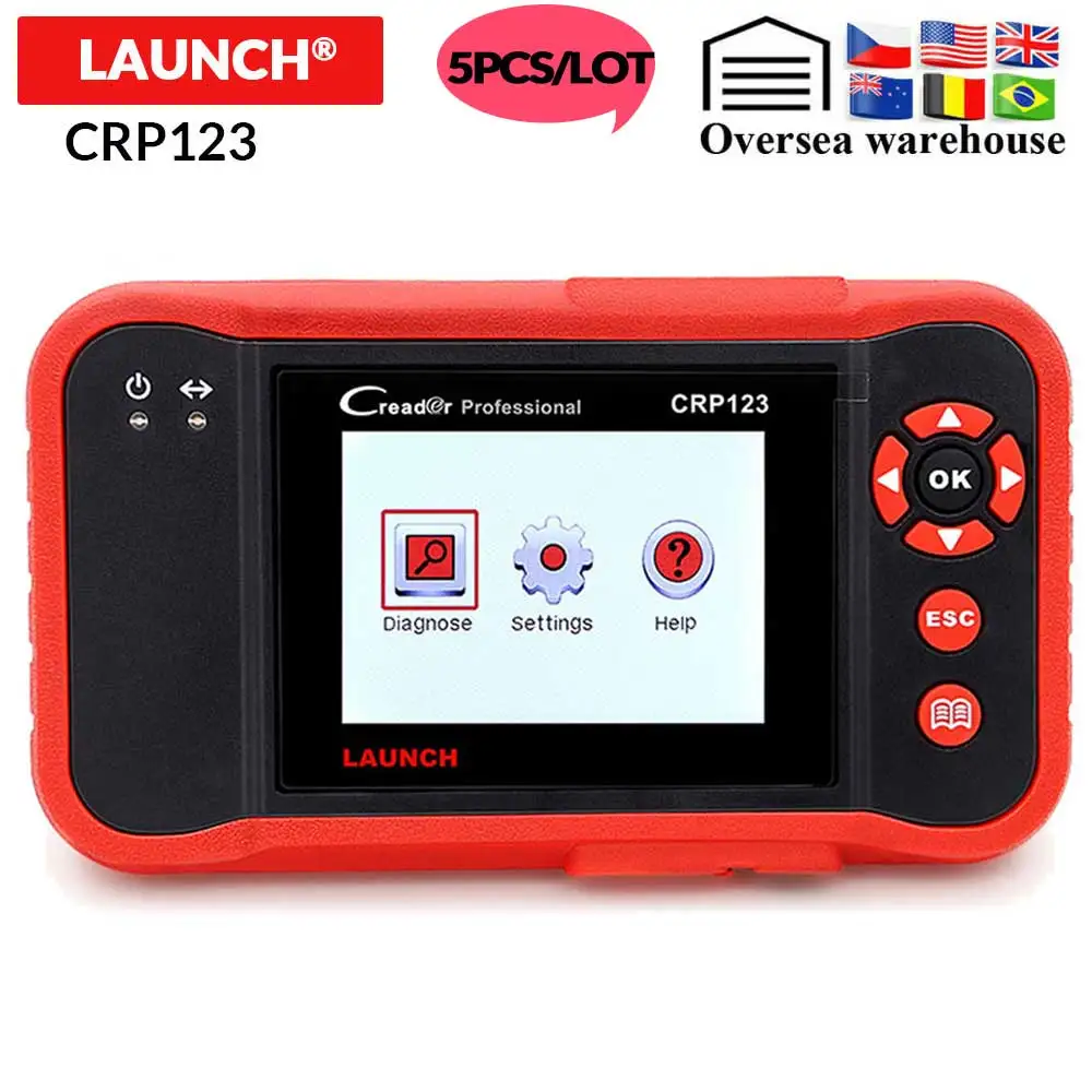 5 шт./лот launch Creader Crp123 OBD2 диагностический инструмент для ABS/SRS/коробка передач/система двигателя OBD 2 считыватель кодов crp123 PK NT650 Creade 8
