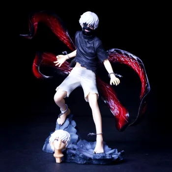 

High Quanlity Big Size 22.5cm 3D Anime Tokyo Ghoul Figure Kaneki Ken Cartoon Model Table Ornament Collectible Gift Kid Toy