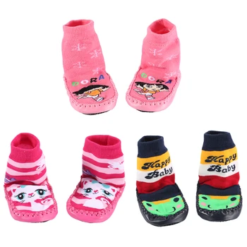 

Children's Infant Cartoon Indoor Floor Non-Slip Thick Towel Sole Socks 13x13 C Sets Kids Gift