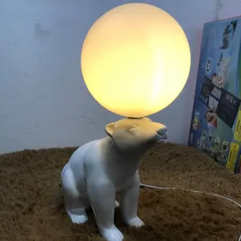 

Post modern animal wall sconce Personality shiny white resin bear wall lamps kids bedroom bedside wall light gift light fixture