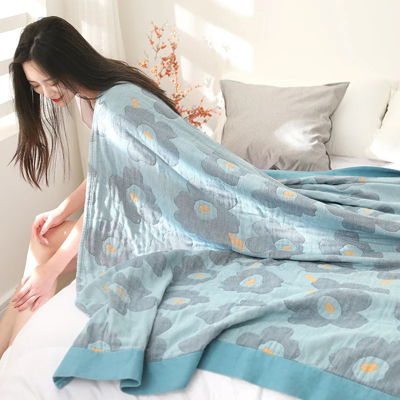 

Spring and autumn cotton five-layer gauze towel quilt, cotton double single towel blanket, nap blanket, summer quilt