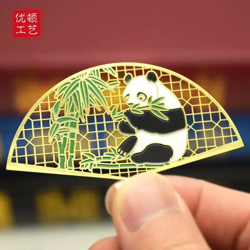 

Chinese Style Kawaii Panda Bookmarks Beautiful Metal Bookmarks Cute Panda Stationery Gifts Student Stationery Hanging Ornament