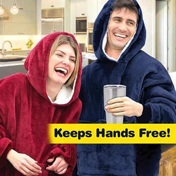 

Claroom Blankets For Beds Winter Warm Picnic Blanket Super Soft Warm Hoodie Adult Winter Hooded TV Blanket EE03#