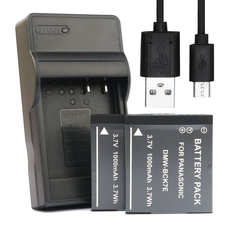 LANFULANG DMW-BCK7E BCK7E Камера Батарея для цифрового фотоаппарата Panasonic NCA-YN101F NCA-YN101G NCA-YN101GK NCA-YN101H NCA-YN101J - Цвет: Charger and 2Battery