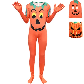 

Halloween Pumpkin Costume The Wizard of OZ Pumpkin Cosplay Jumpsuit Party Amazing Fancy LED Mask Suit for 120-160cm C60689CH