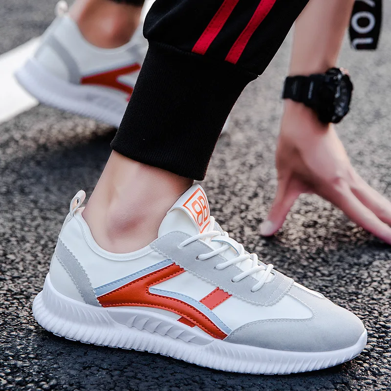 Spring Summer MEN'S SHOES Sports Running Trendy Shoes Korean-style Casual Shoes White Shoes Male Red Trendy Shoes Forrest G