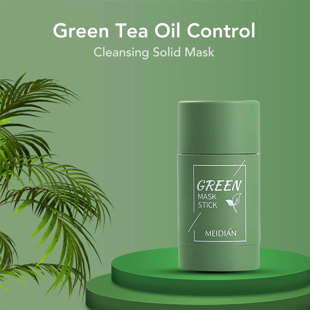Mascarilla hidratante para poros finos, máscara de té verde, Control de aceite, limpieza del acné, maquillaje, 2 uds.
