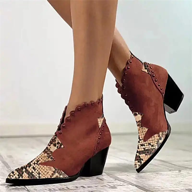 womens ankle boots leopard print