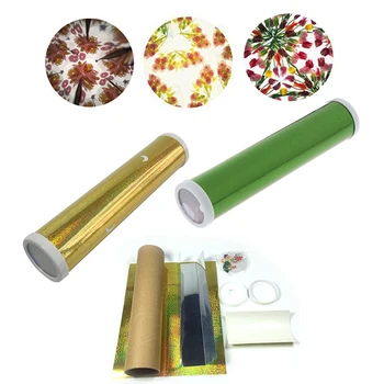 DIY Colored Rotating Kaleidoscope Kits Science Experiment Educational Craft Kid Brain Hands-Eyes Cooperation Training Toy 1 Set 1