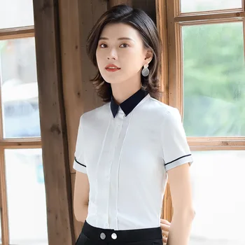 

Gdx2083 Mesh Collar White Shirt Female Money Occupation Pack Salesman Jewelry Store Work Positive Decoration Slim