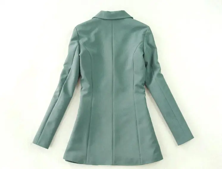 women's spring summer autumn winter OL Slim mid-length gray green blazer+ trousers pants set ladies office elegant pants suit
