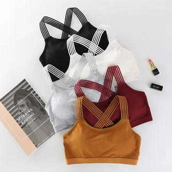 

Cross Straps Sexy Sports Bra Push Up Sports Bra Top Breathable Padded Sport Bra Fitness Yoga Running Gym Sportswear Bra Vest Top