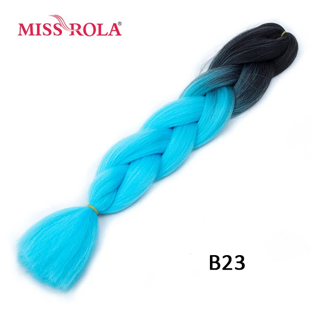Miss Rola Synthetic 24inch Jumbo Braiding Hair Extensions 1 Tone 100g High Temperature Fiber Braiding Hair for women B23