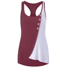 Sfit Топ Женская рубашка без рукавов Свободный Повседневный жилет на пуговицах пуловер Блузка футболка майка Летний Пляжный короткий топ женская уличная одежда