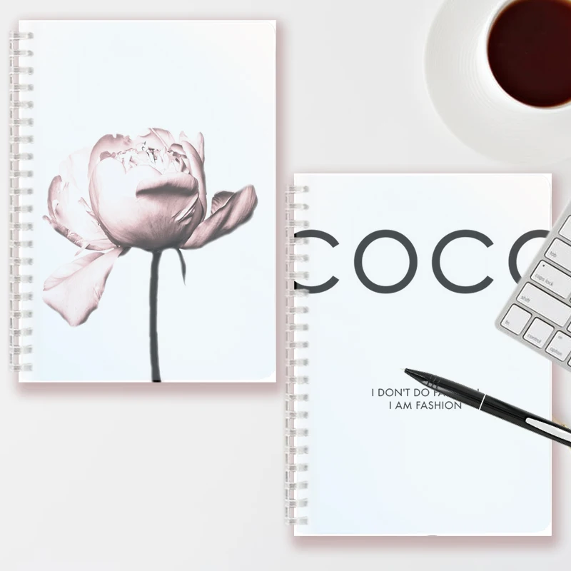 Peony Flower Spiral Notebook Note Book Writing Pad Coco Print