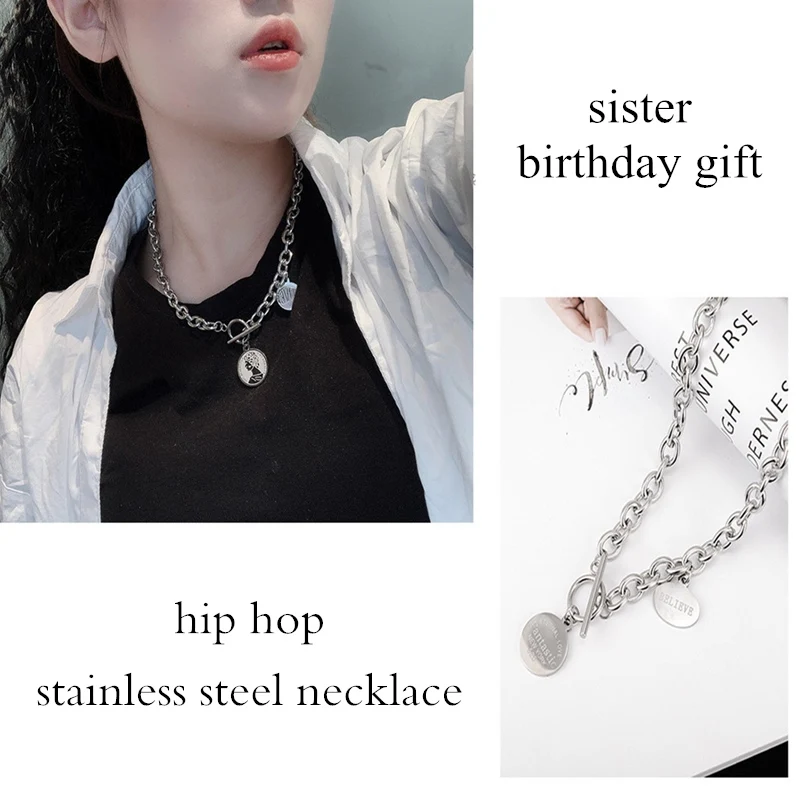 

Stainless Steel Chain Necklaces Mens Women Dog Tags Army Pendant Necklace Fashion Hip Hop Style Best Friend Jewelry