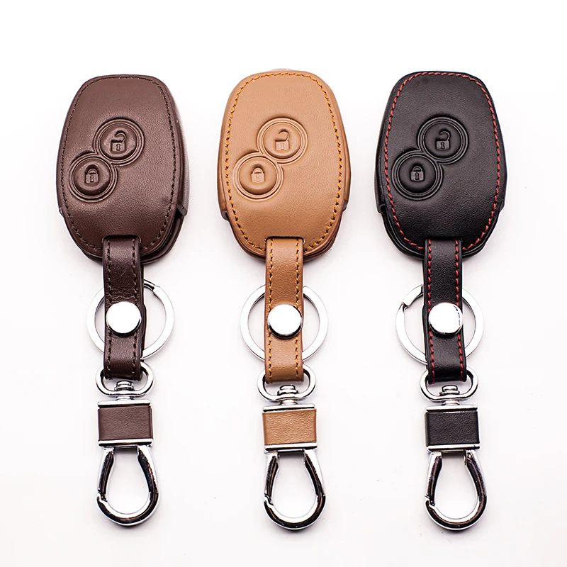 

High Quality genuine leather car key cover for Renault Koleos Clio Scenic Megane Duster Sandero Captur ,2 buttons starline a93