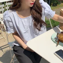 

New spring Vintage white Shirt female Oversize Tops Women short sleeve Girls Blouse Summer New Women Blouses femme Blusas