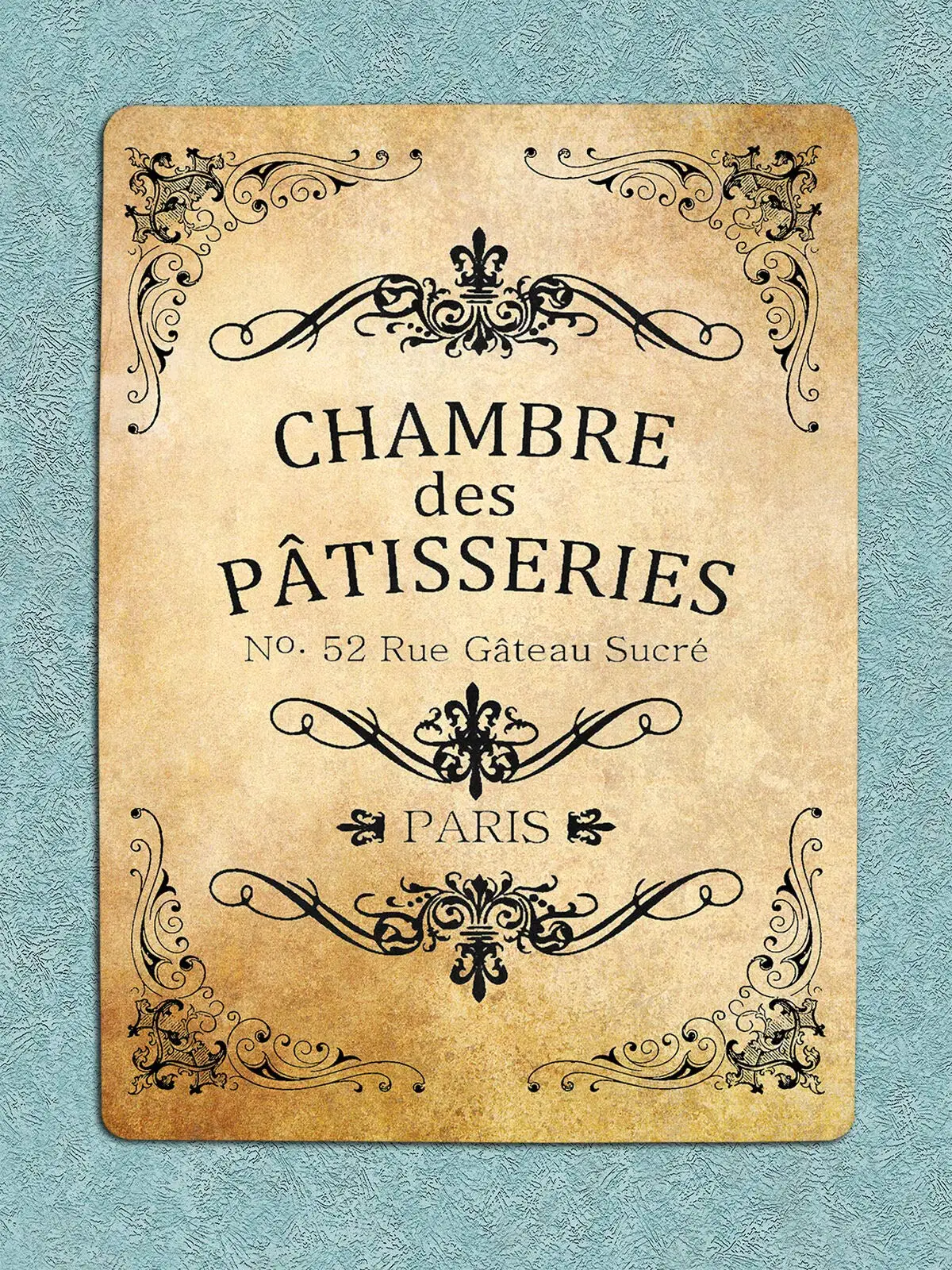 

New Vintage Metal French Paris Chamber Des Patisseries Pastry Room Street Garage & Home Bar Club Kitchen Hotel Wall Decor M