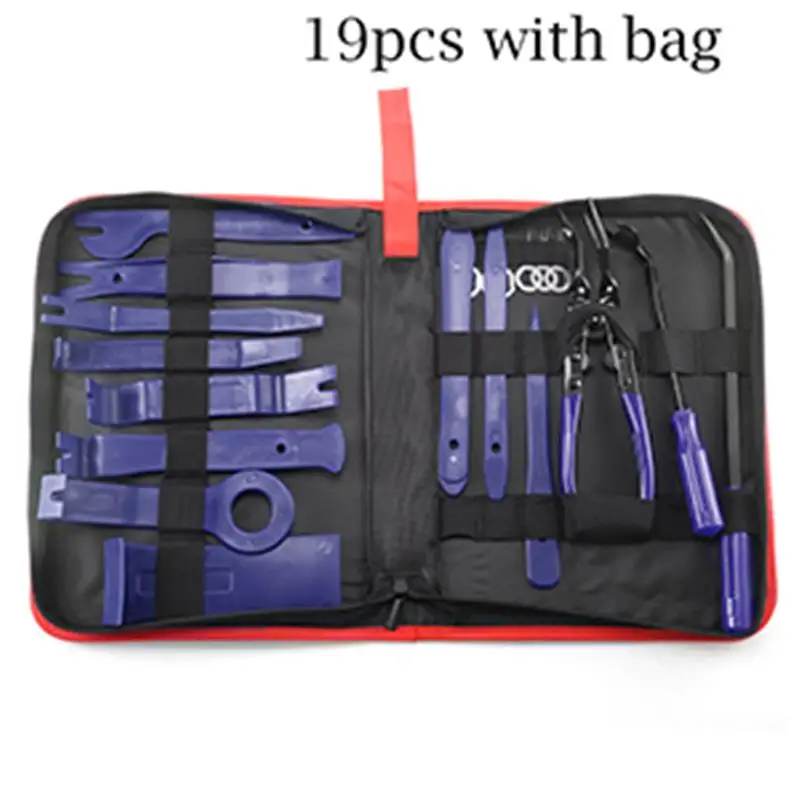 Красный 4/7/11/13/19/22Pcs Car Audio Door Clip Panel Trim Dash Auto Radio Removal Pry Tools Set Car Interior Removal Tool - Название цвета: Красный
