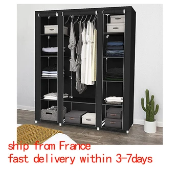 

Portable Wardrobes Reinforcement Dustproof Bedroom Cloth Wardrobe Furniture Storage Cabinet Fabric Closet Folding Non Woven HWC