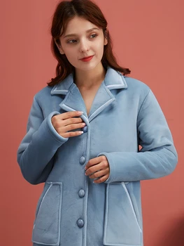 

2020 Winter Thick Warm Flannel Pajamas Sets For Women Sleepwear Home Clothing Pajama Home Wear Pyjamas Set Women's home clothes