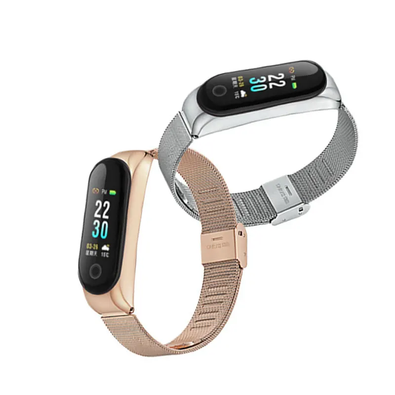 Ремешок из нержавеющей стали для xiaomi mi band 3 4, металлический ремешок для часов, умный Браслет mi band 3, сменные ремешки для часов mi 3