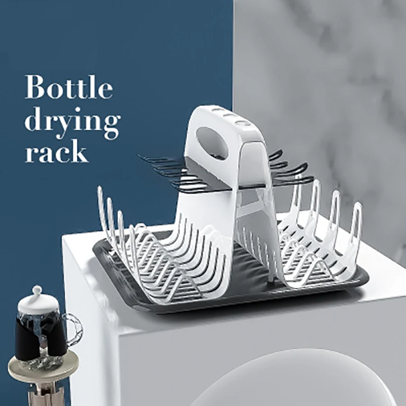 

Ideacherry Baby Multifunction Bottle Drying Rack Portable Clean Dryer Storage Multi-layer Detachable Drying Rack with Drain Tray