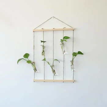 

1 Set Hanging Decor Clear Glass Flower Vase Foliage Plant Display Terrarium Bottle Home Art Decor Ornaments