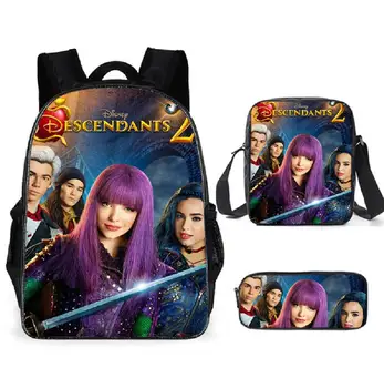 

Disney 3PCS School Bag Set Descendants 3 Printing School Backpack For Teenagers Boys Girls Student Travel Book Bag Schoolbags