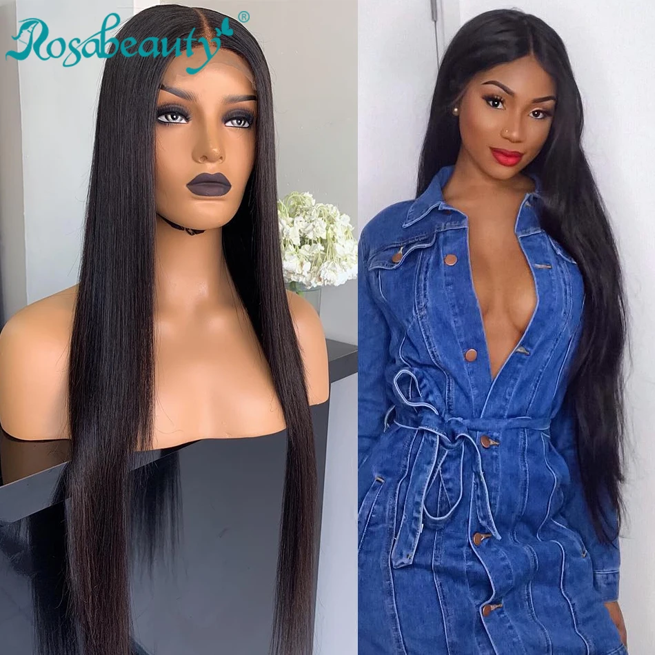 Rosabeauty, плотность 150, 28, 30 дюймов, 360, парик на кружеве, предварительно выщипанный с детскими волосами, перуанские прямые парики на кружеве, человеческие волосы