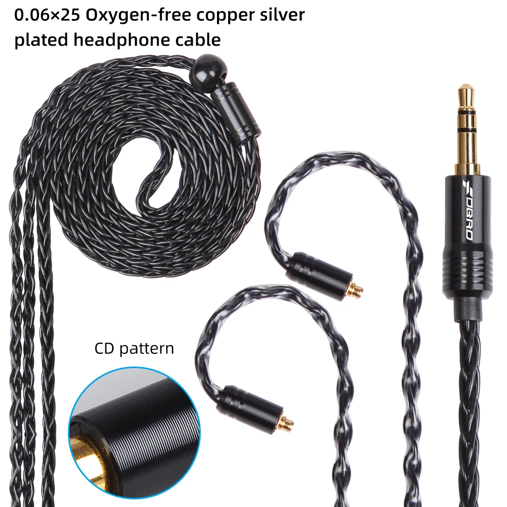 FDBRO 2 5/3 5/4 4 мм сбалансированный кабель QDC IE40 IE80 MMCX 2Pin 0 75 A2DC IM 8 core Mini посеребренный CD