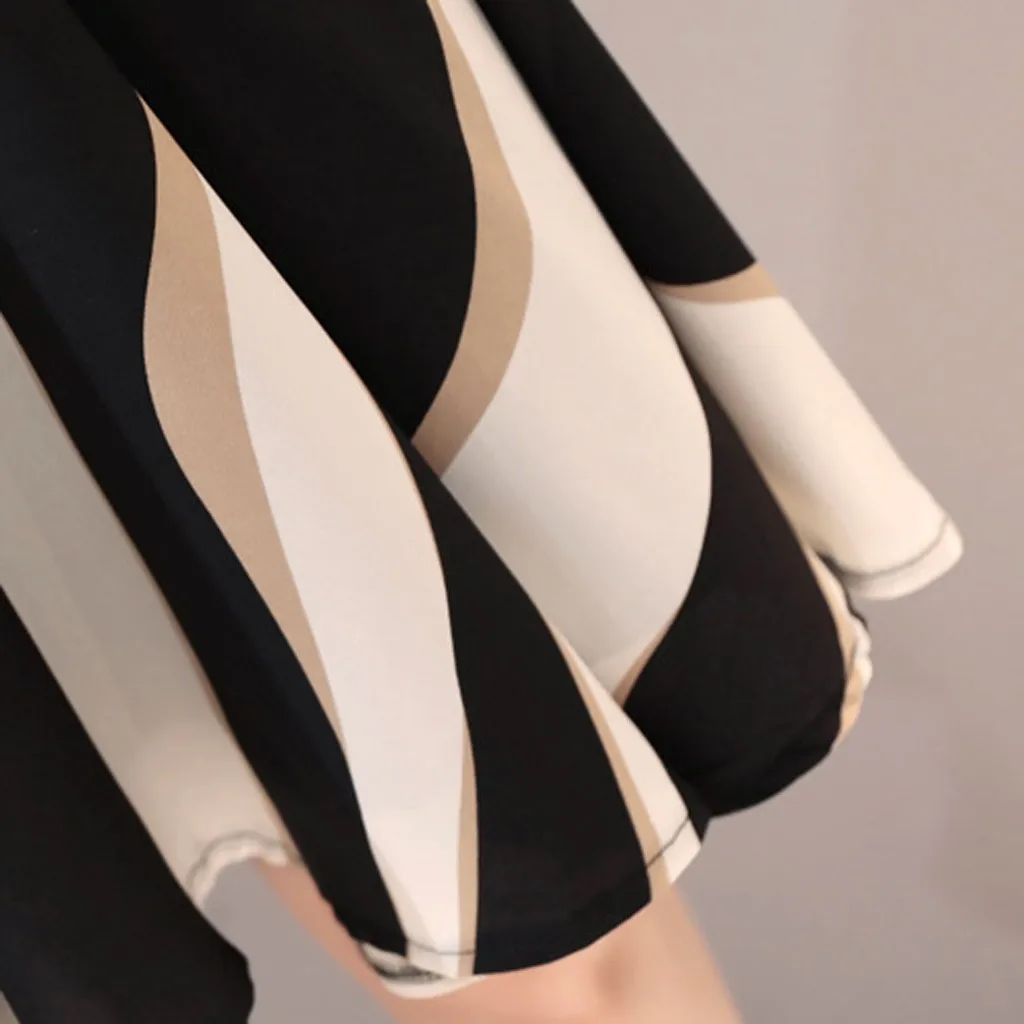 Women Elegant A-line Dress Vintage Business Party Vestidos Short Sleeve Knee Length Slim Autumn Winter Dress Vestidos#E2