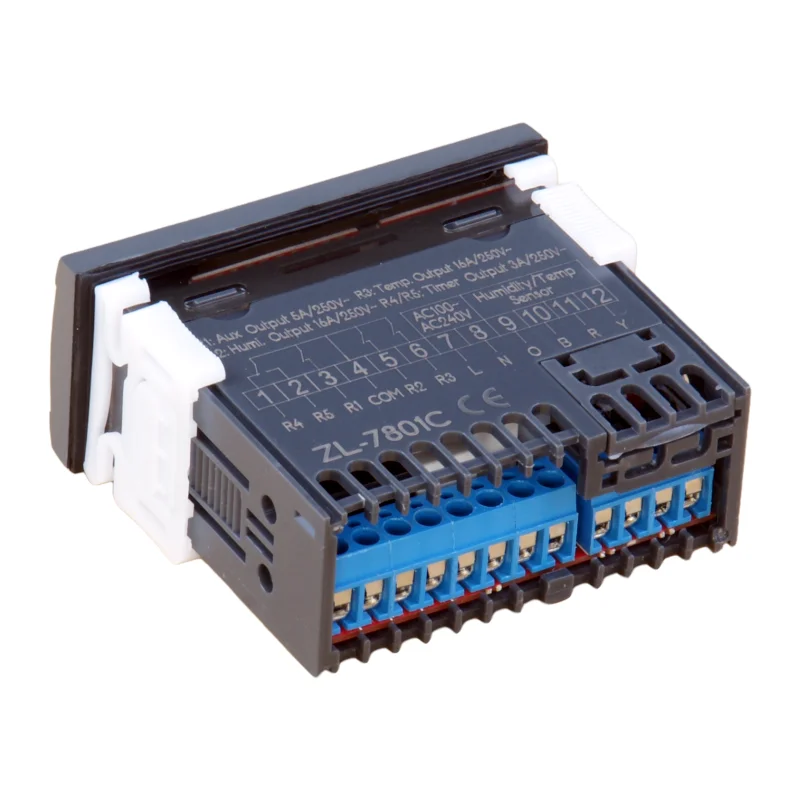 ZL-7801C, 100-240Vac, 듀얼 16A 출력, 자동 다기능, 온도 습도 인큐베이터 컨트롤러, Lilytech 미니 XM-18
