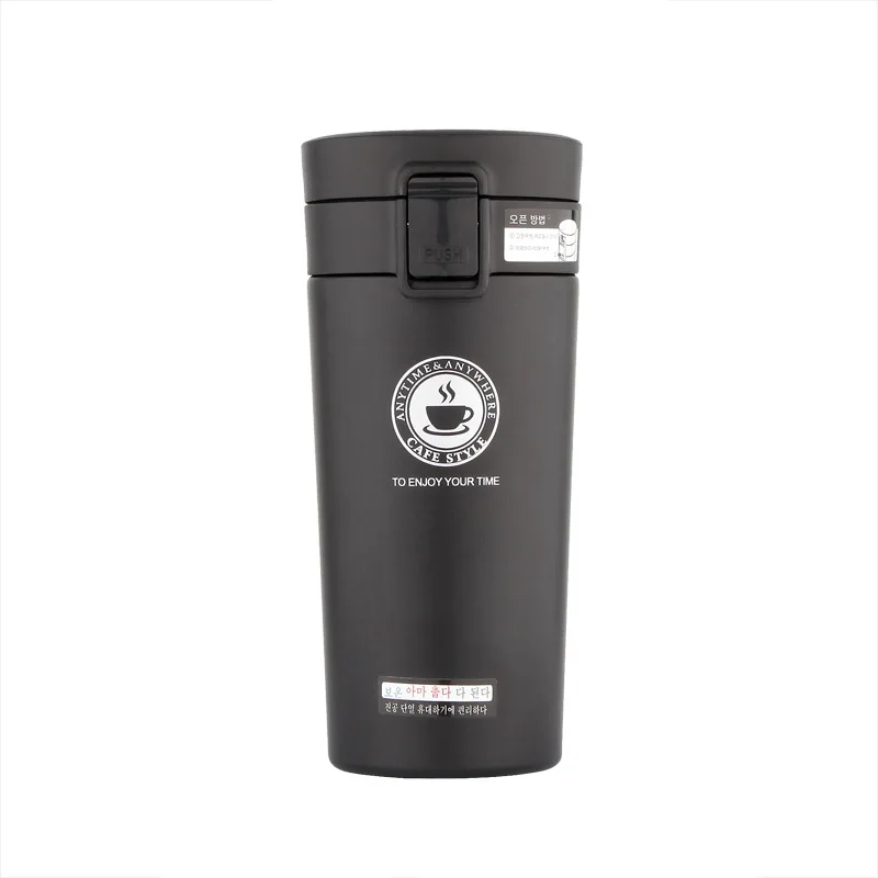 A8-Black Новая дорожная кофейная кружка, термос, кружка, чашка для машины, 304 нержавеющая сталь, изолированные вакуумные кружки, Термокружка для кофе, колба - Цвет: A8-Black