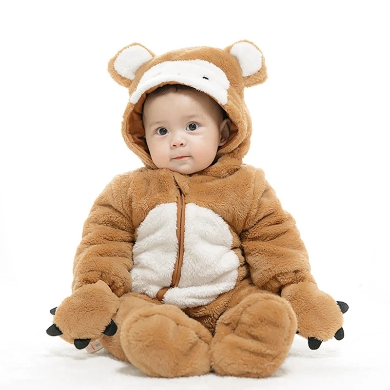 

Infant Romper Spring Autumn Baby Clothes Flannel Baby Boys Clothes Cartoon Animal Jumpsuits Infant Girl Rompers Baby Clothing