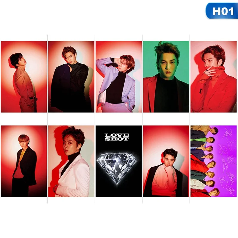 10 шт./компл. альбом KPOP EXO домашняя бумажная карта LOMO фото звезда держатель для карт