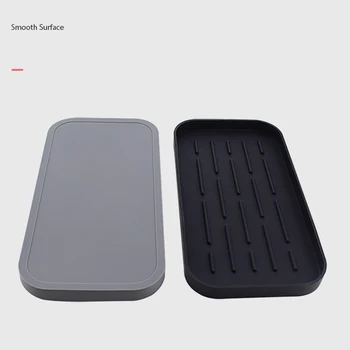 

Silicone Kitchen Bath Organizer Tray Non-Slip Durable Multipurpose Sink Caddy Holder for Sponge Brush Soap Dispenser LAD