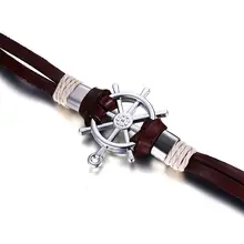 Мужской браслет, ретро стиль, ремешок на руку, браслет с шармом, золотой кожаный шнур, браслет, подарки для мужчин, Pulseras Mujer Moda