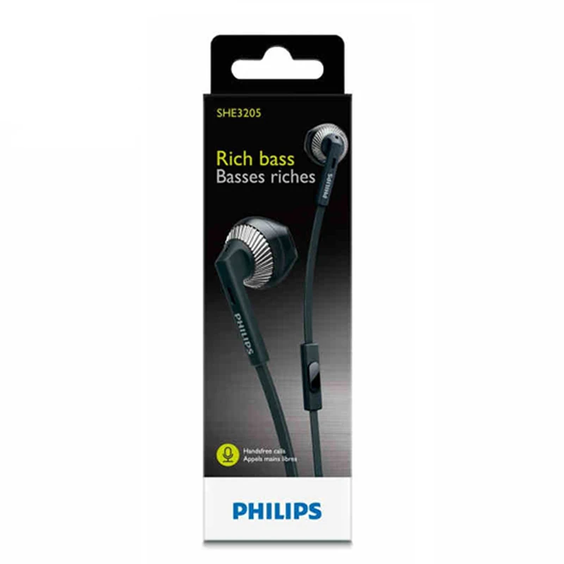 Оригинальные проводные гарнитуры Philips SHE3205 высококачественные звуковые наушники