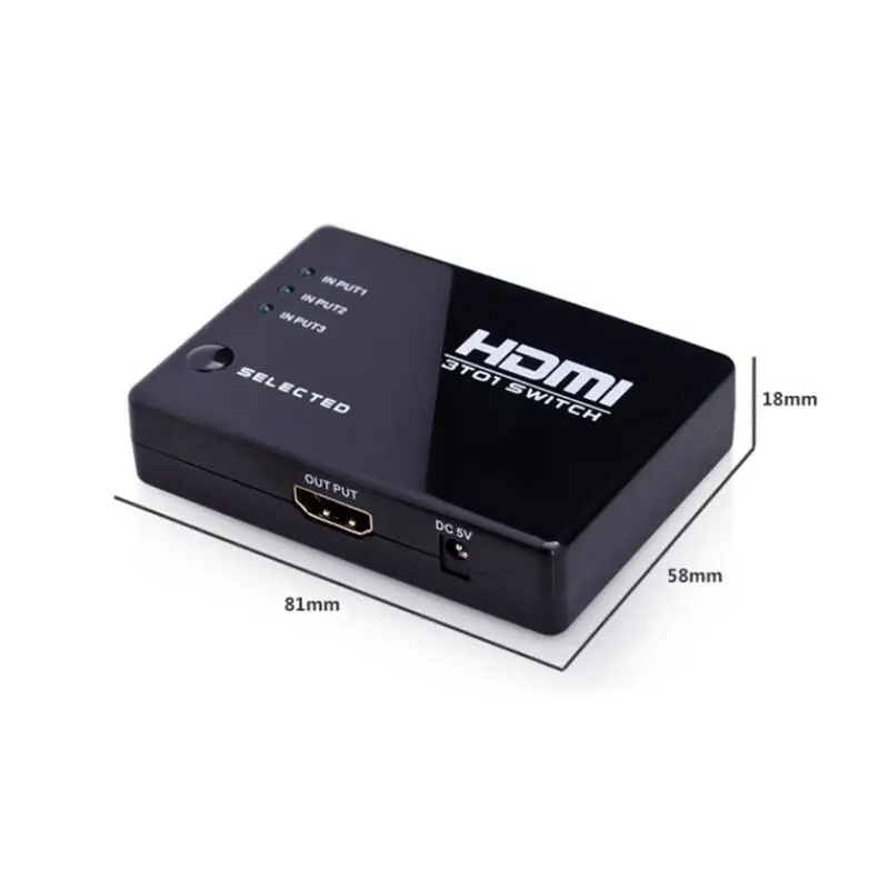 BRSUANG 3-Порты и разъёмы 1080P видео HDMI выключатель HDMI делитель конвертер адаптер ИК-пульт дистанционного управления для мини ПК компьютер ТВ коробка DVD HD ТВ Xbox PS3 PS4