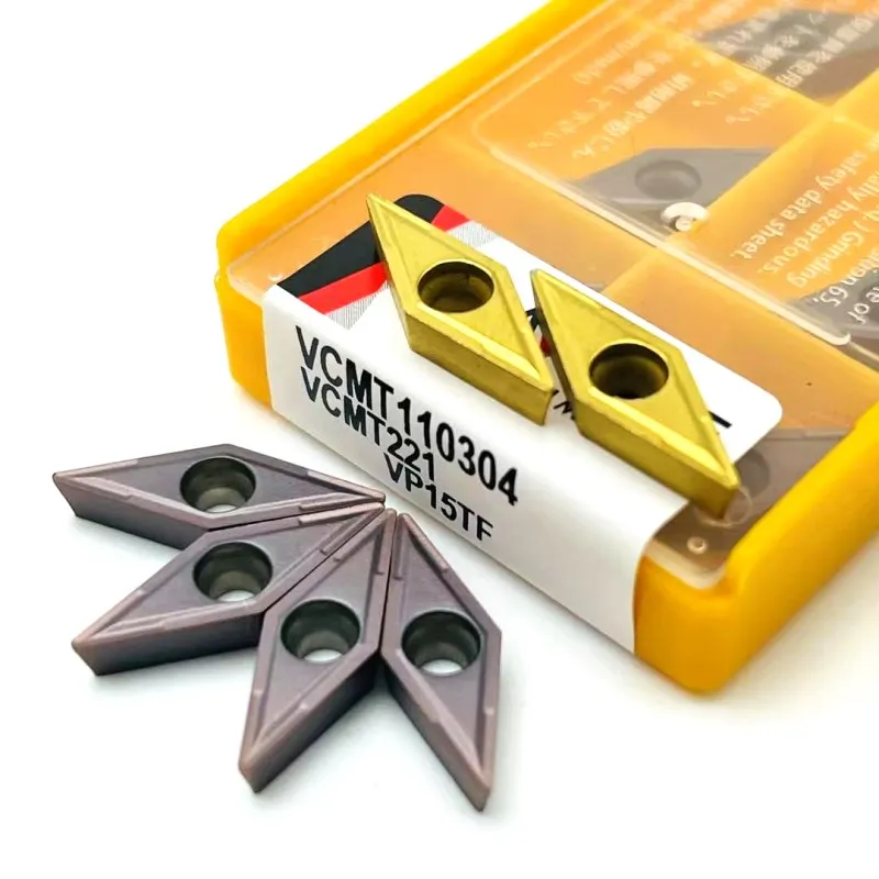 VCMT110304 VP15TF-Herramienta de torneado con carburo de tungsteno, de acero inoxidable, VCMT 110304