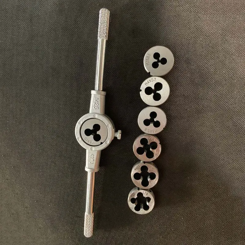 8pcs Metric Adjustable Tap Die Wrench Set M3-M12 Screw Thread Taper Hand Tool