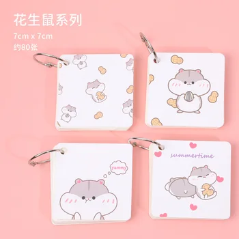 

Cartoon Hamster Notebook Cute Ring Buckle Blank Word Hoop Book Card Tearable Notepads Stationery gift memo pad School supplies